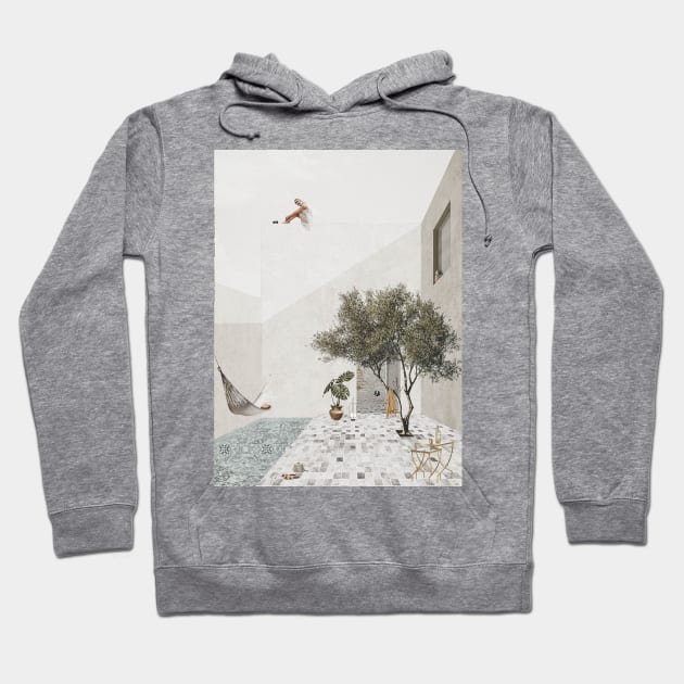 Greek Summer Architecture Collage Water Artwork Hoodie by A.P.